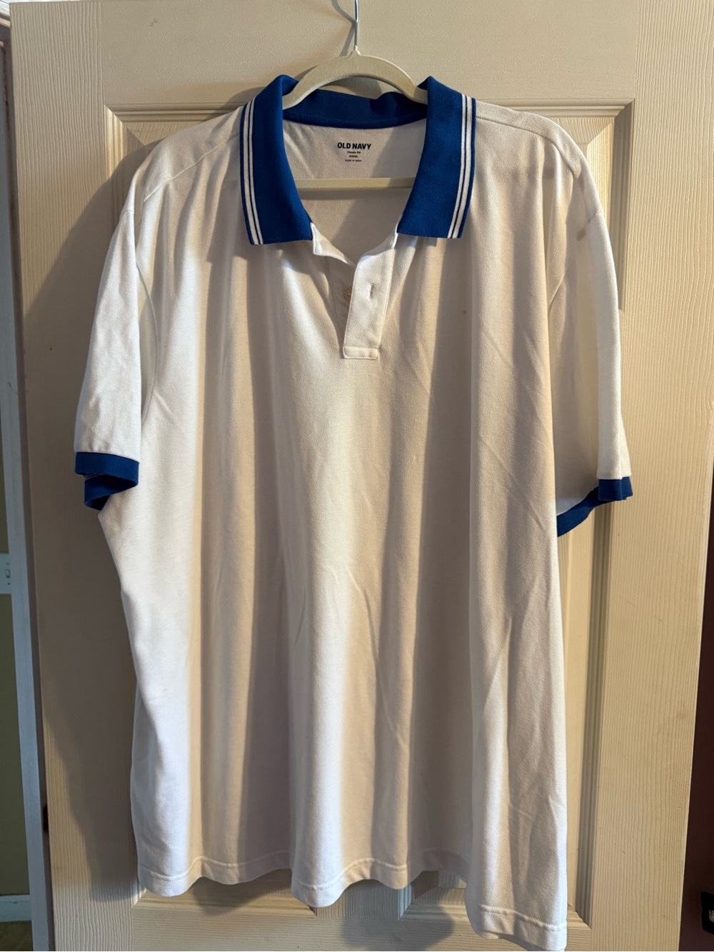 Old Navy White Polo with Blue Trim